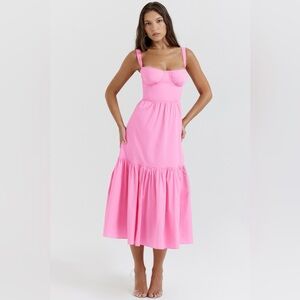 House of CB ELIA French Pink Midi Sundress